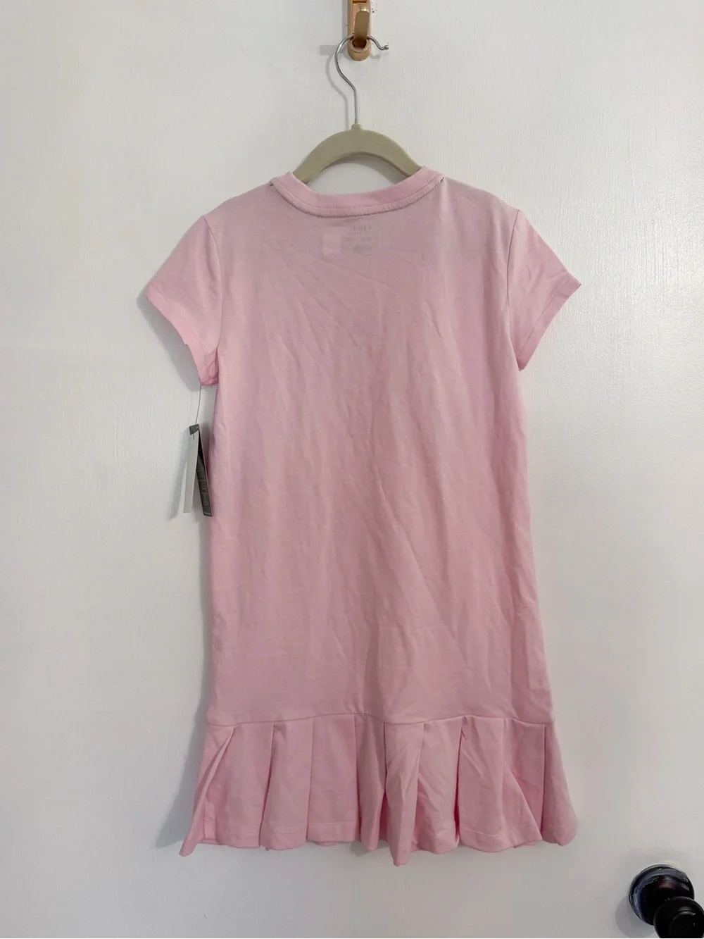 Girls Ralph Lauren Light Pink Big Pony Pleated Cotton Jersey Tee Dress size 6